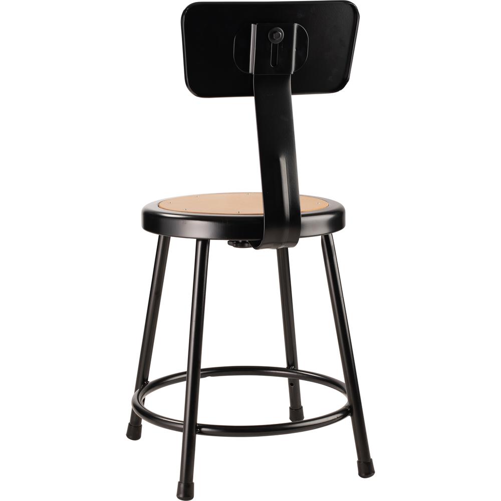 NPS® 18"Heavy Duty Steel Stool With Backrest, Black. Picture 4