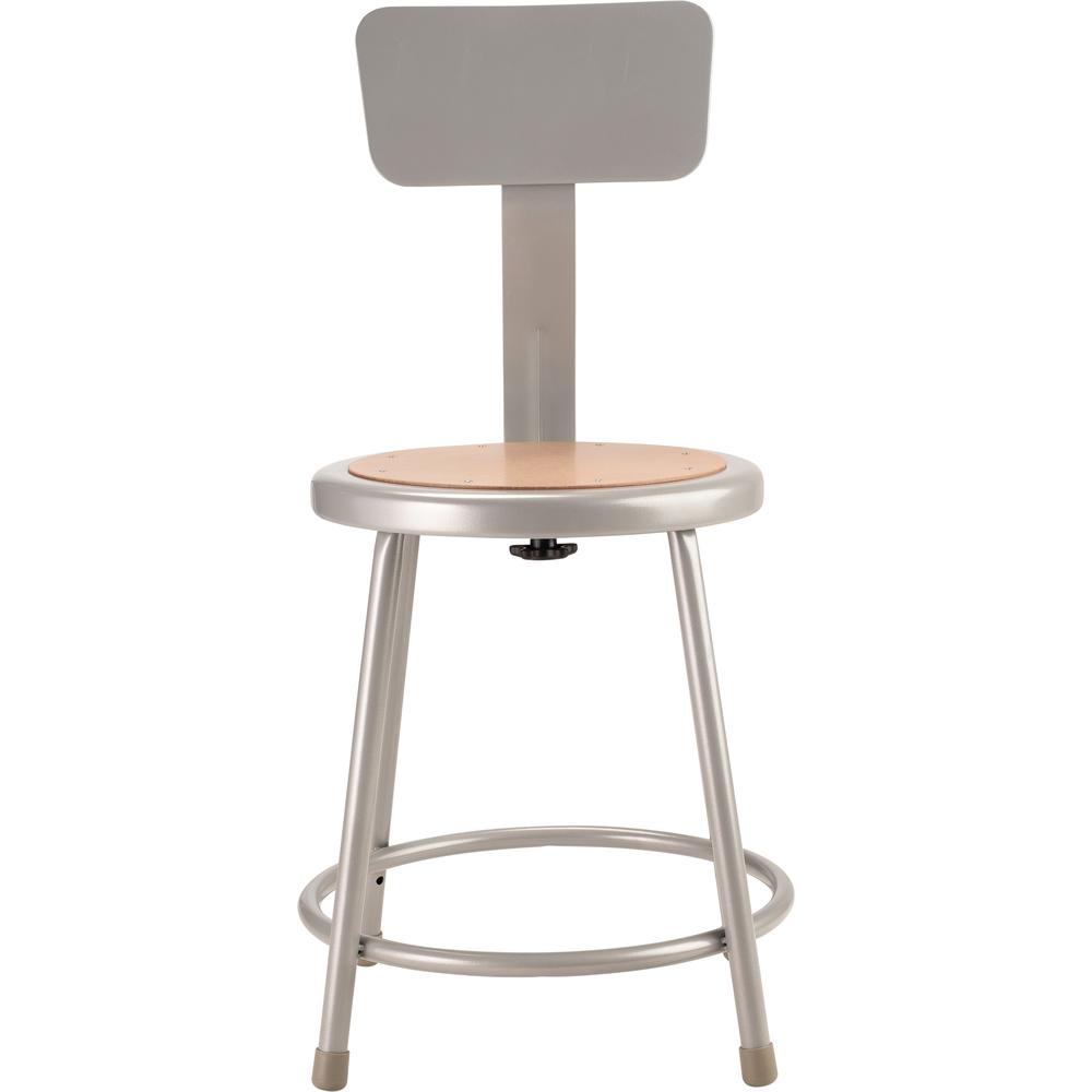 NPS® 18"Heavy Duty Steel Stool With Backrest, Grey. Picture 2