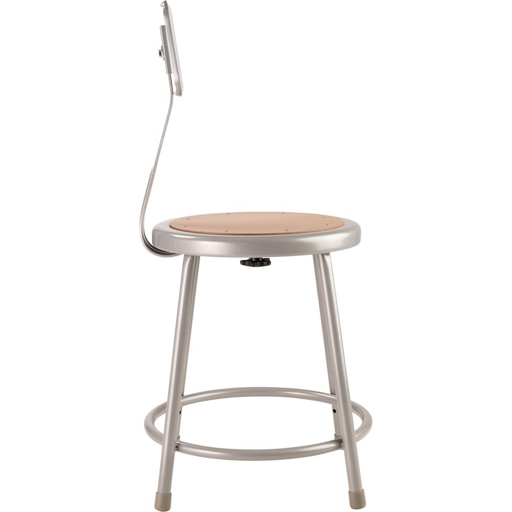 NPS® 18"Heavy Duty Steel Stool With Backrest, Grey. Picture 3
