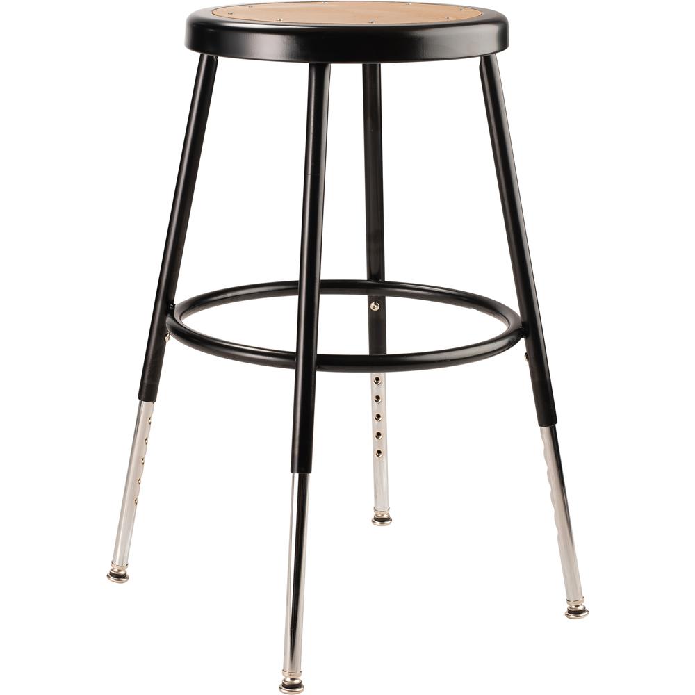 (5 Pack) NPS® 19"-27" Height Adjustable Heavy Duty Steel Stool, Black. Picture 2