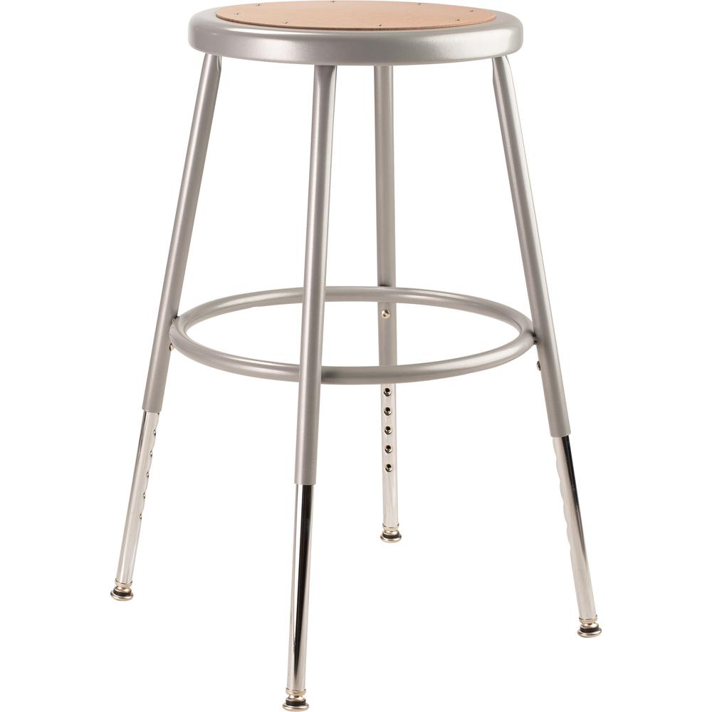 (5 Pack) NPS® 19"-27" Height Adjustable Heavy Duty Steel Stool, Grey. Picture 2