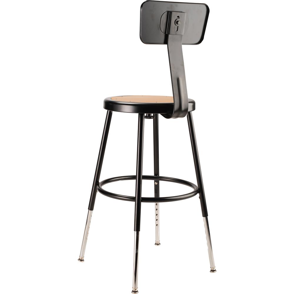 (5 Pack) NPS® 19"-27" Height Adjustable Heavy Duty Steel Stool With Backrest, Black. Picture 5