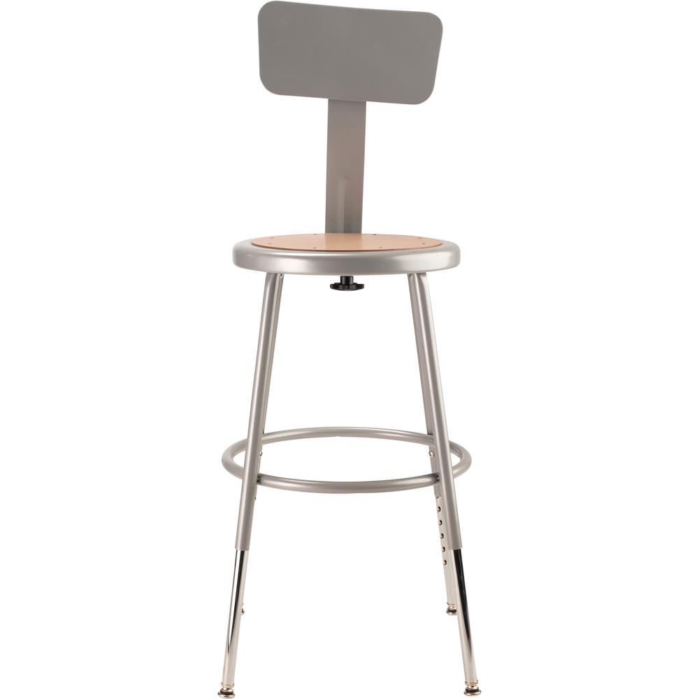 (5 Pack) NPS® 19"-27" Height Adjustable Heavy Duty Steel Stool With Backrest, Grey. Picture 4