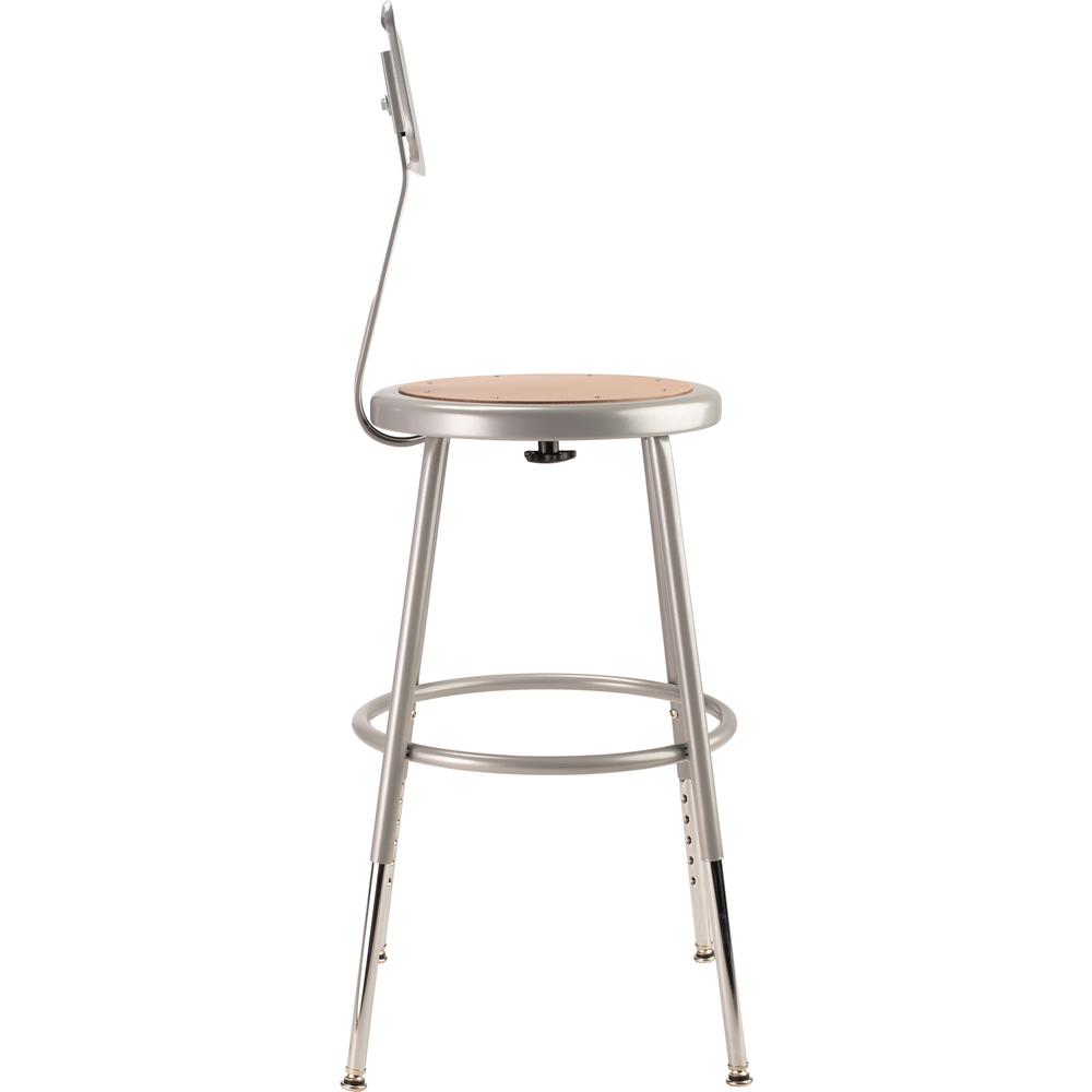 (5 Pack) NPS® 19"-27" Height Adjustable Heavy Duty Steel Stool With Backrest, Grey. Picture 5