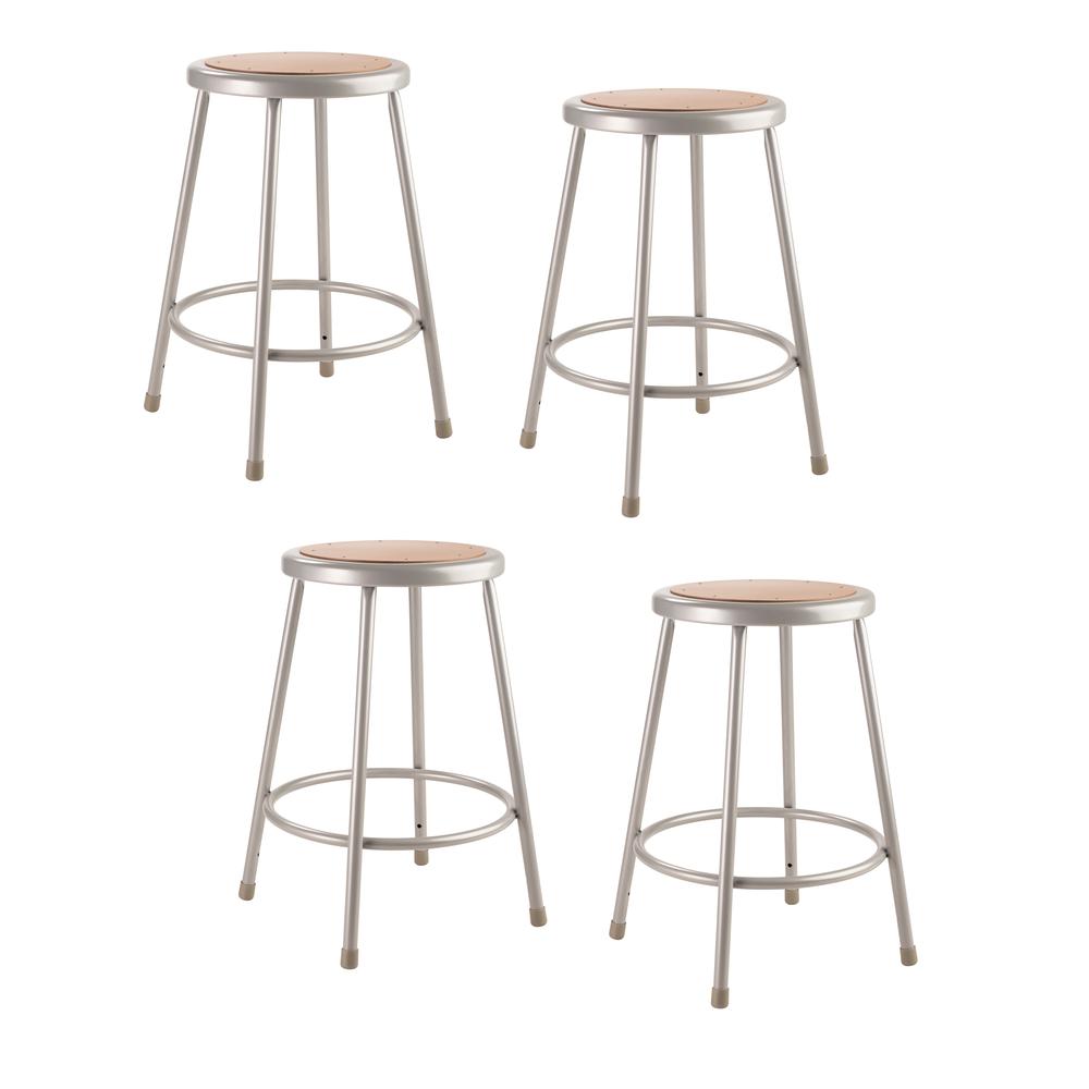 NPS® 24" Heavy Duty Steel Stool, Grey. Picture 4