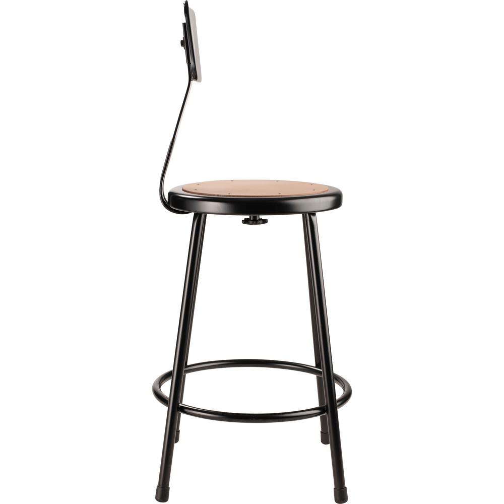 (4 Pack) NPS® 24"Heavy Duty Steel Stool With Backrest, Black. Picture 3