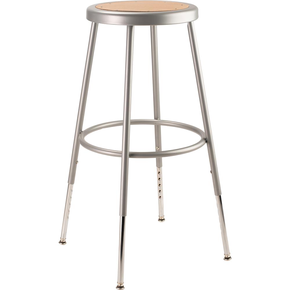 (4 Pack) NPS® 25"-33" Height Adjustable Heavy Duty Steel Stool, Grey. Picture 2