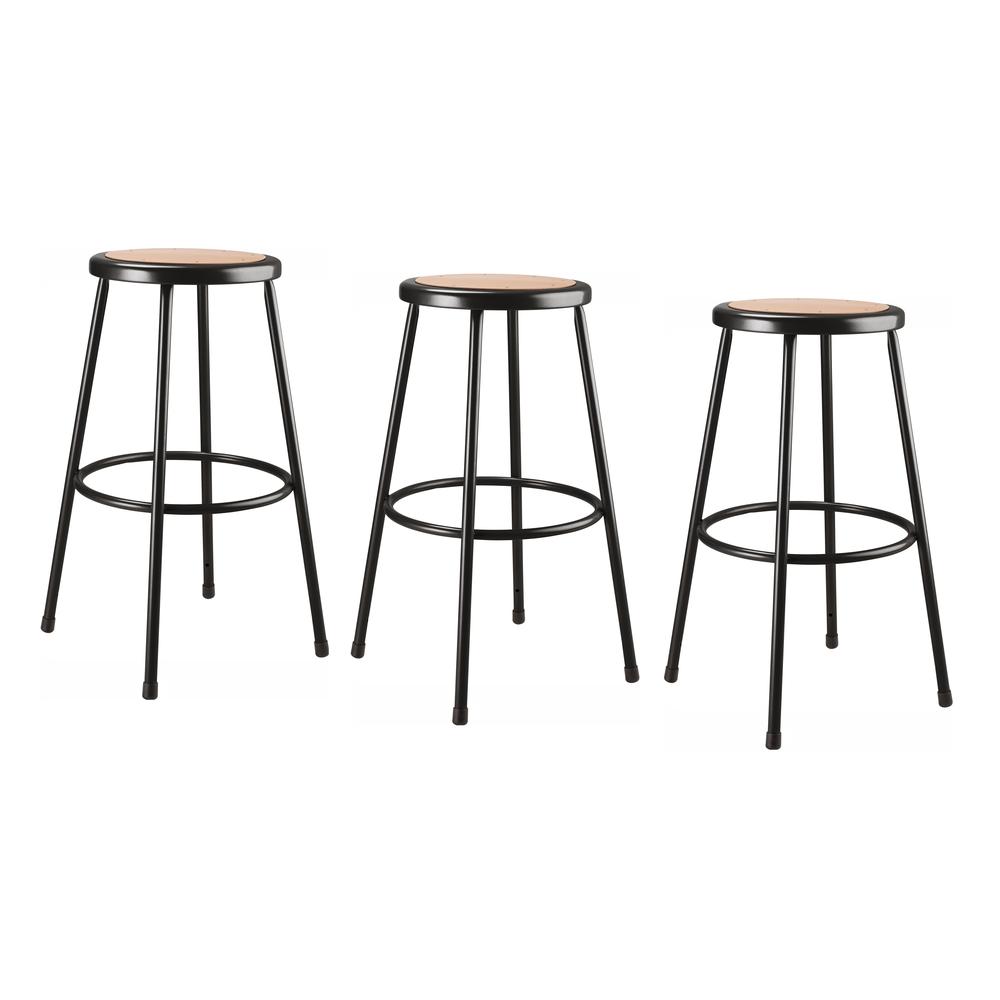 (3 Pack) NPS® 30" Heavy Duty Steel Stool, Black. Picture 1