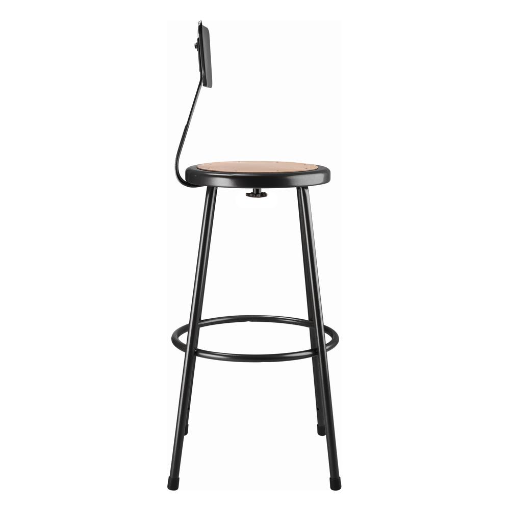 (3 Pack) NPS® 30" Heavy Duty Steel Stool With Backrest, Black. Picture 4