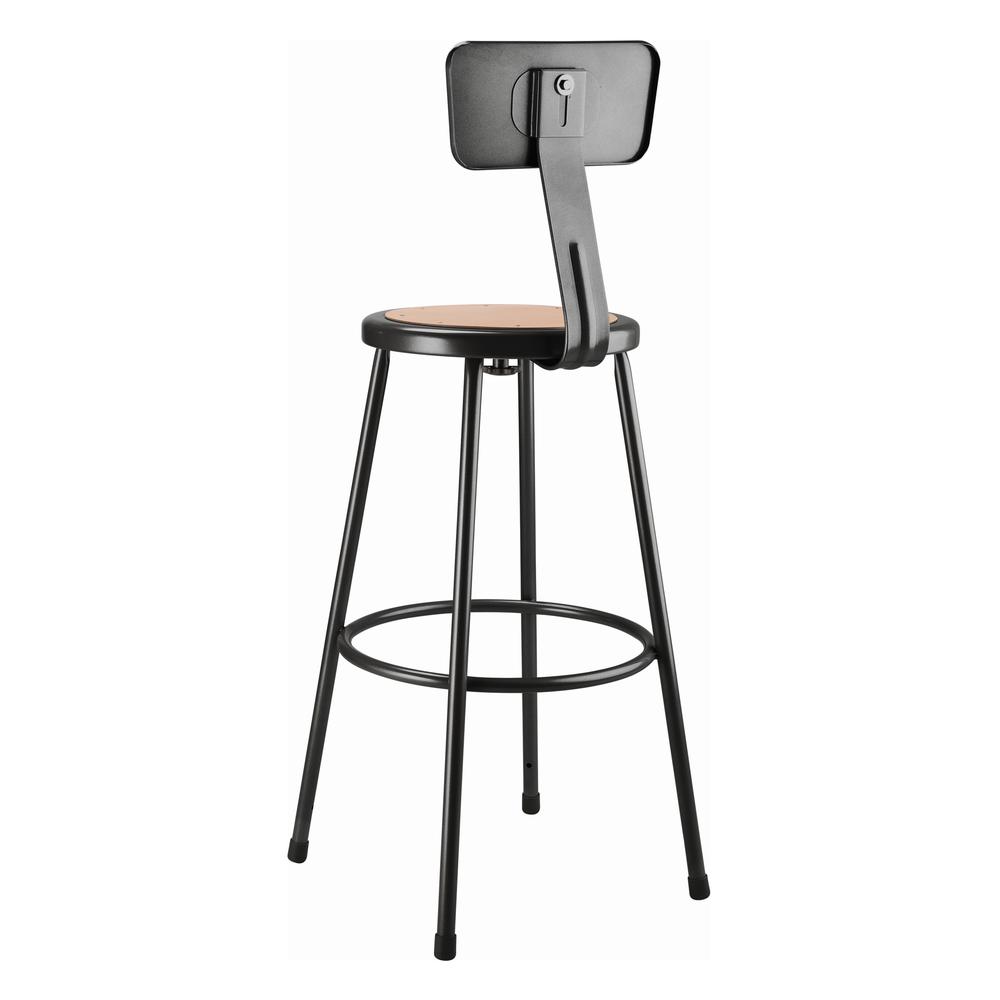 NPS® 30" Heavy Duty Steel Stool With Backrest, Black. Picture 4