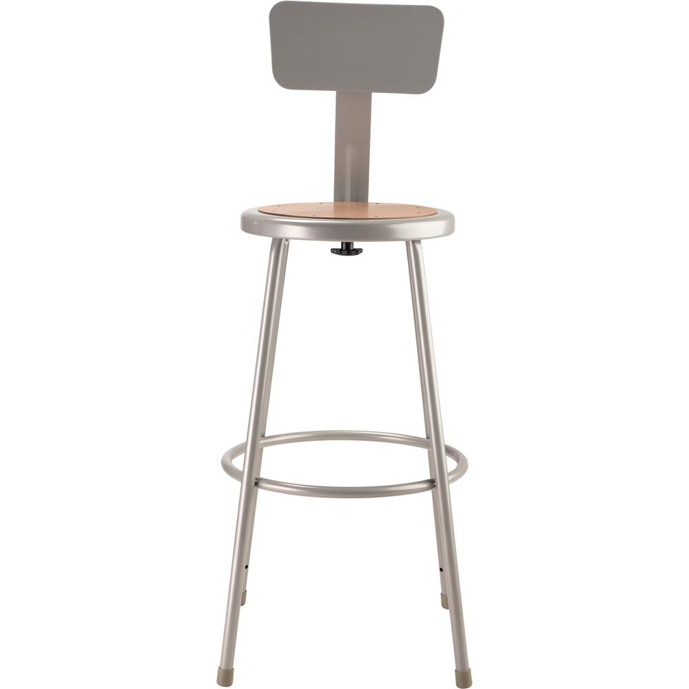 NPS® 30"Heavy Duty Steel Stool With Backrest, Grey. Picture 2