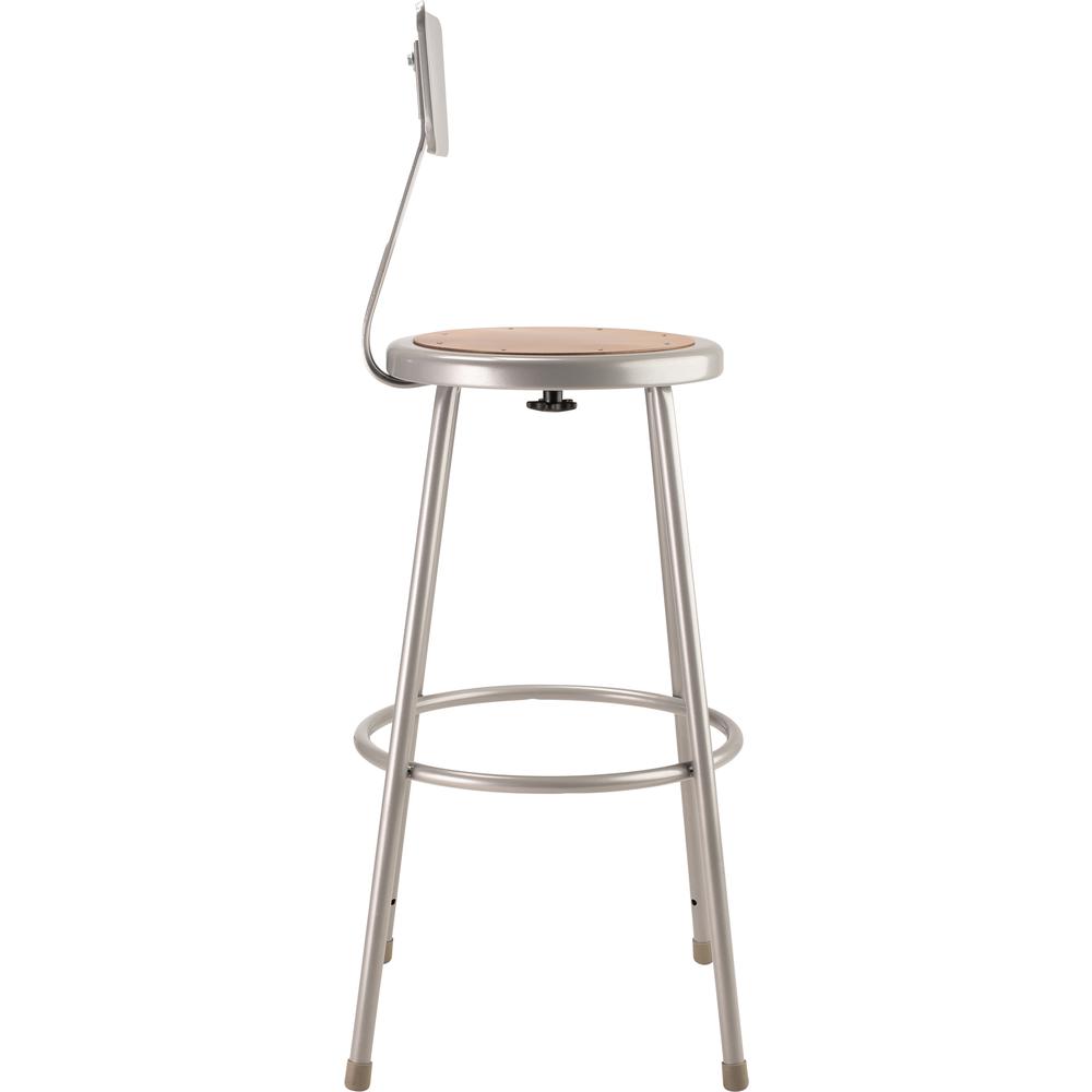 (3 Pack) NPS® 30"Heavy Duty Steel Stool With Backrest, Grey. Picture 4