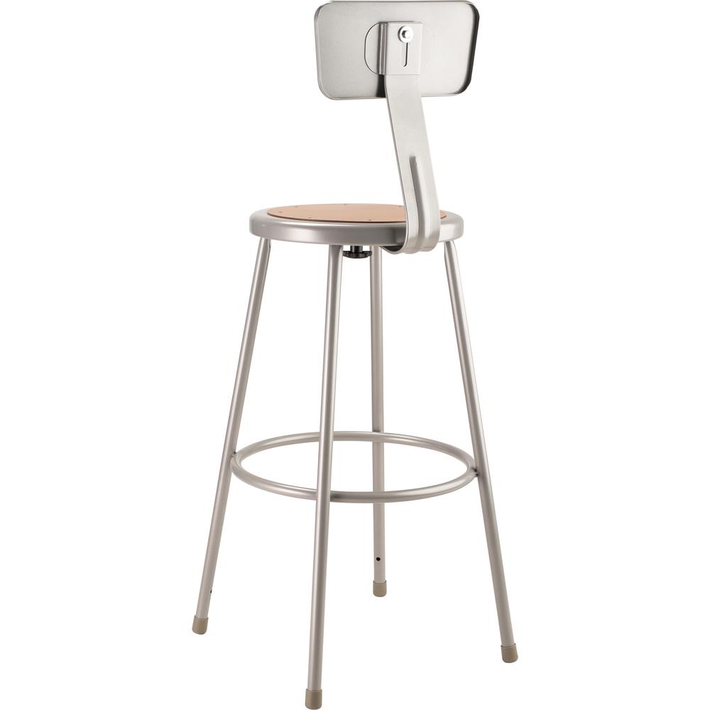 NPS® 30"Heavy Duty Steel Stool With Backrest, Grey. Picture 4