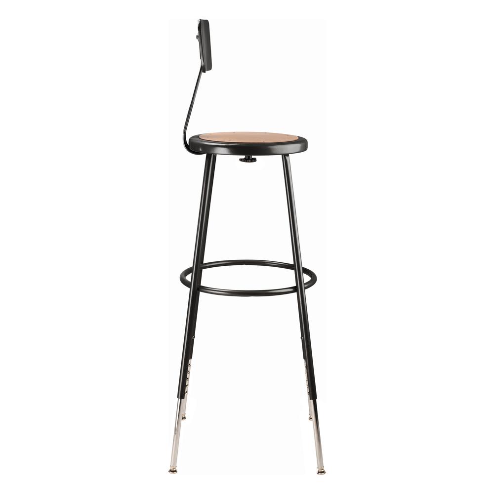 (3 Pack) NPS® 32 -39" Height Adjustable Heavy Duty Steel Stool With Backrest, Black. Picture 4