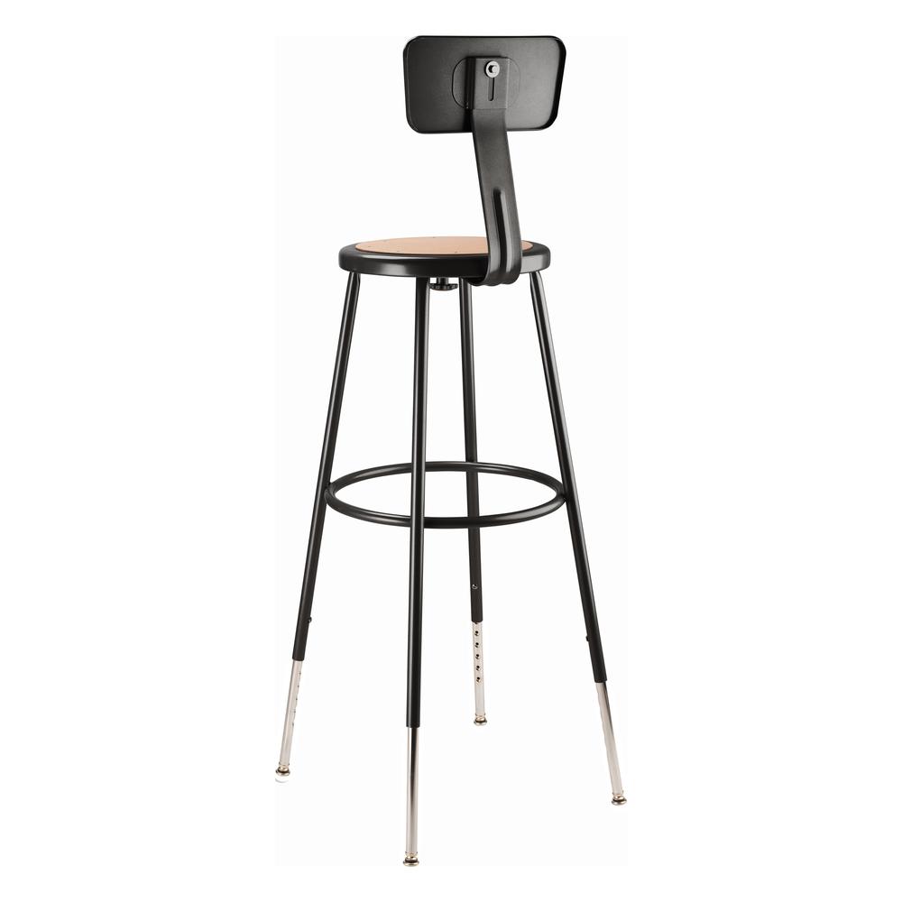 (3 Pack) NPS® 32 -39" Height Adjustable Heavy Duty Steel Stool With Backrest, Black. Picture 5