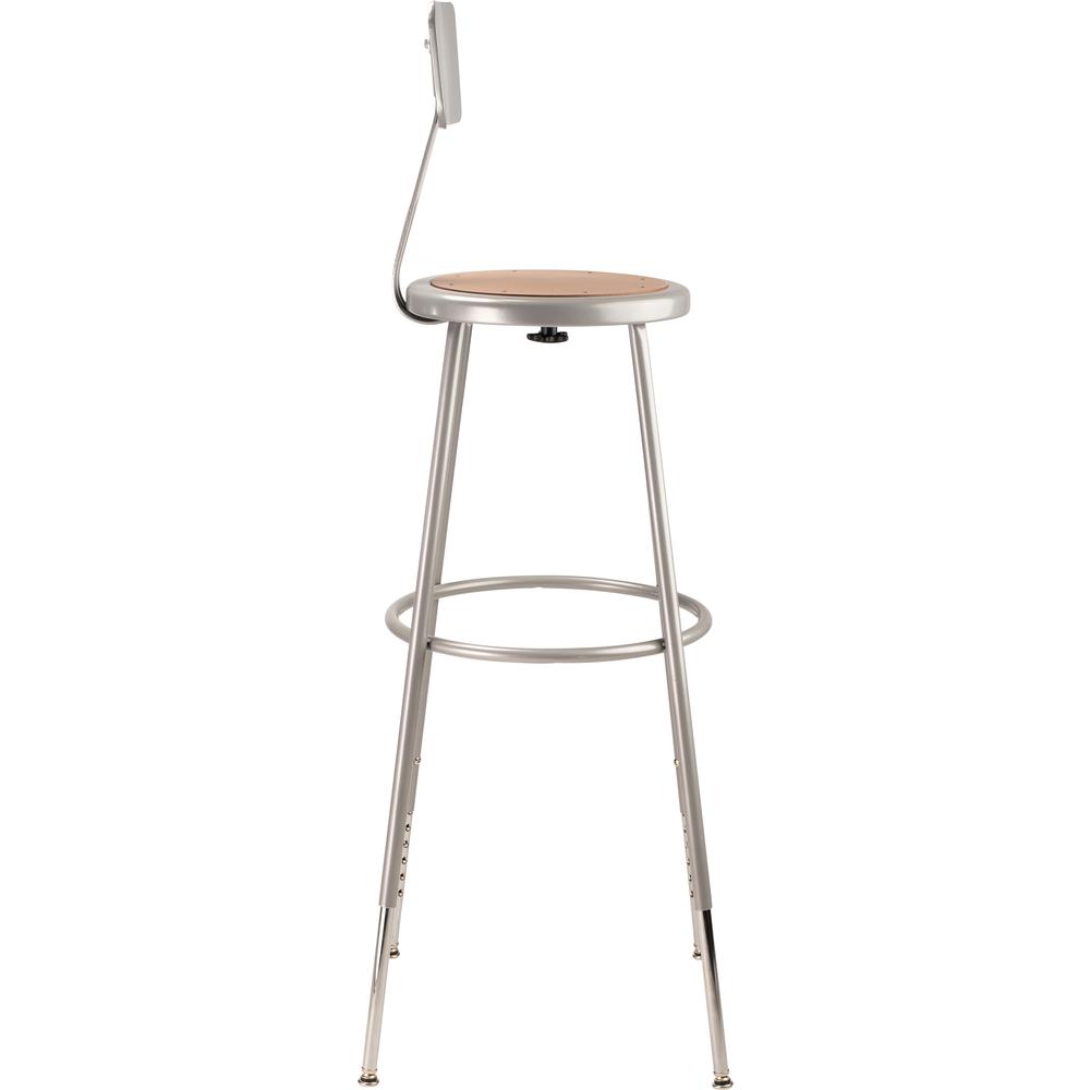 (3 Pack) NPS® 32"-39" Height Adjustable Heavy Duty Steel Stool With Backrest, Grey. Picture 4