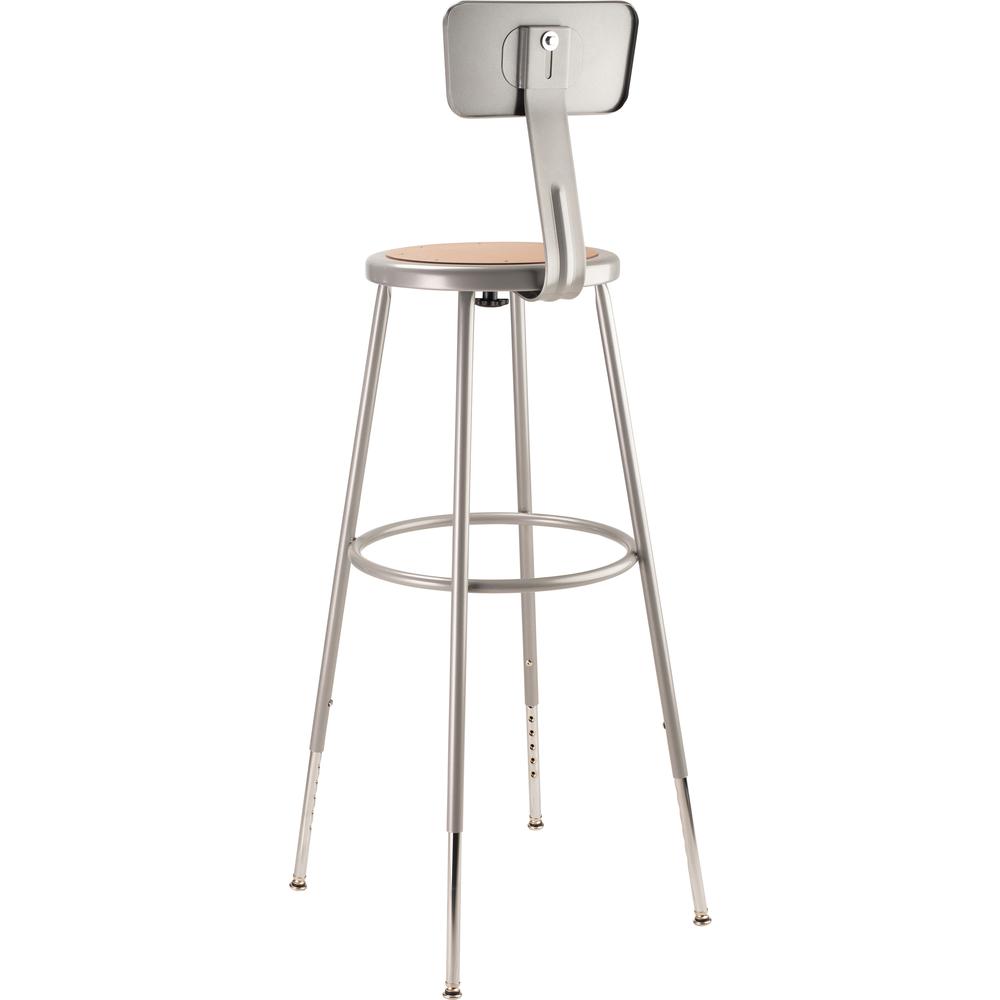 (3 Pack) NPS® 32"-39" Height Adjustable Heavy Duty Steel Stool With Backrest, Grey. Picture 5