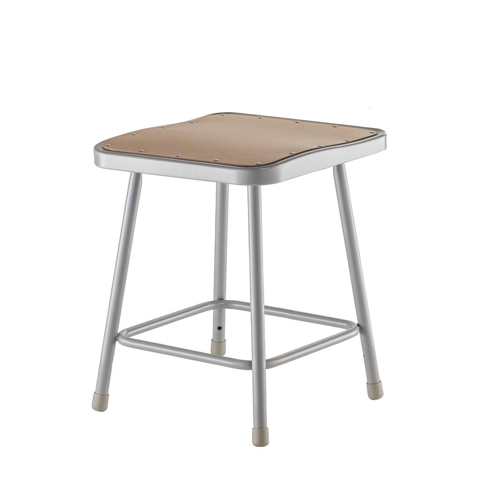 NPS® 18" Heavy Duty Square Seat Steel Stool, Grey. Picture 2