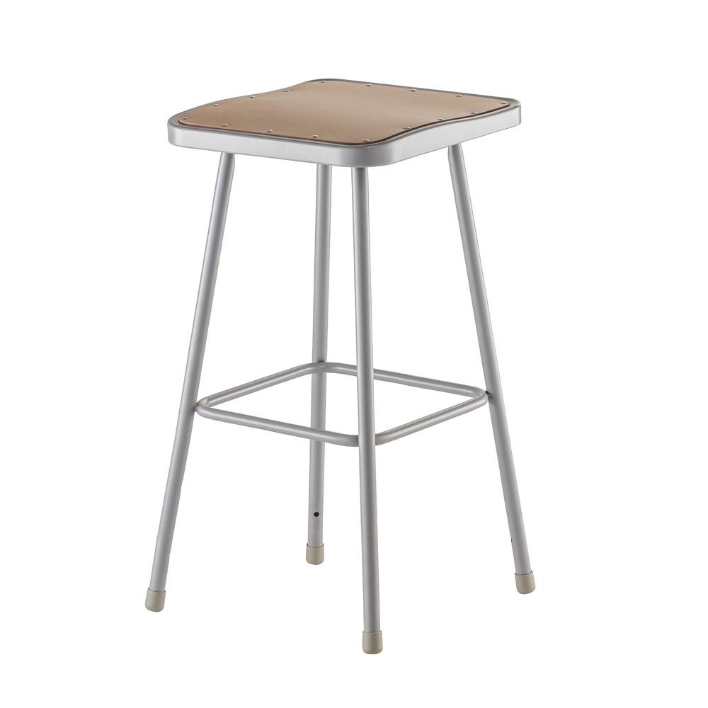 NPS® 30" Heavy Duty Square Seat Steel Stool, Grey. Picture 1
