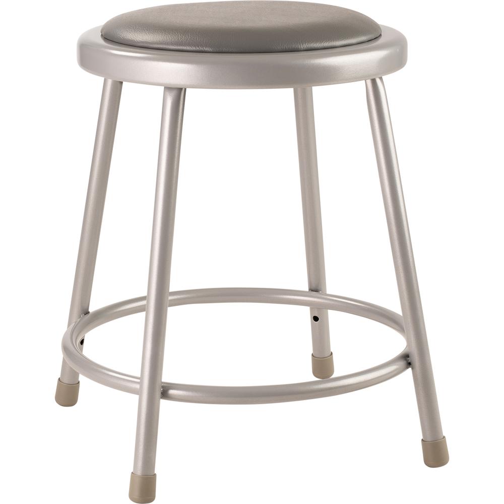 (5 Pack) NPS® 18"Heavy Duty Vinyl Padded Steel Stool, Grey. Picture 2