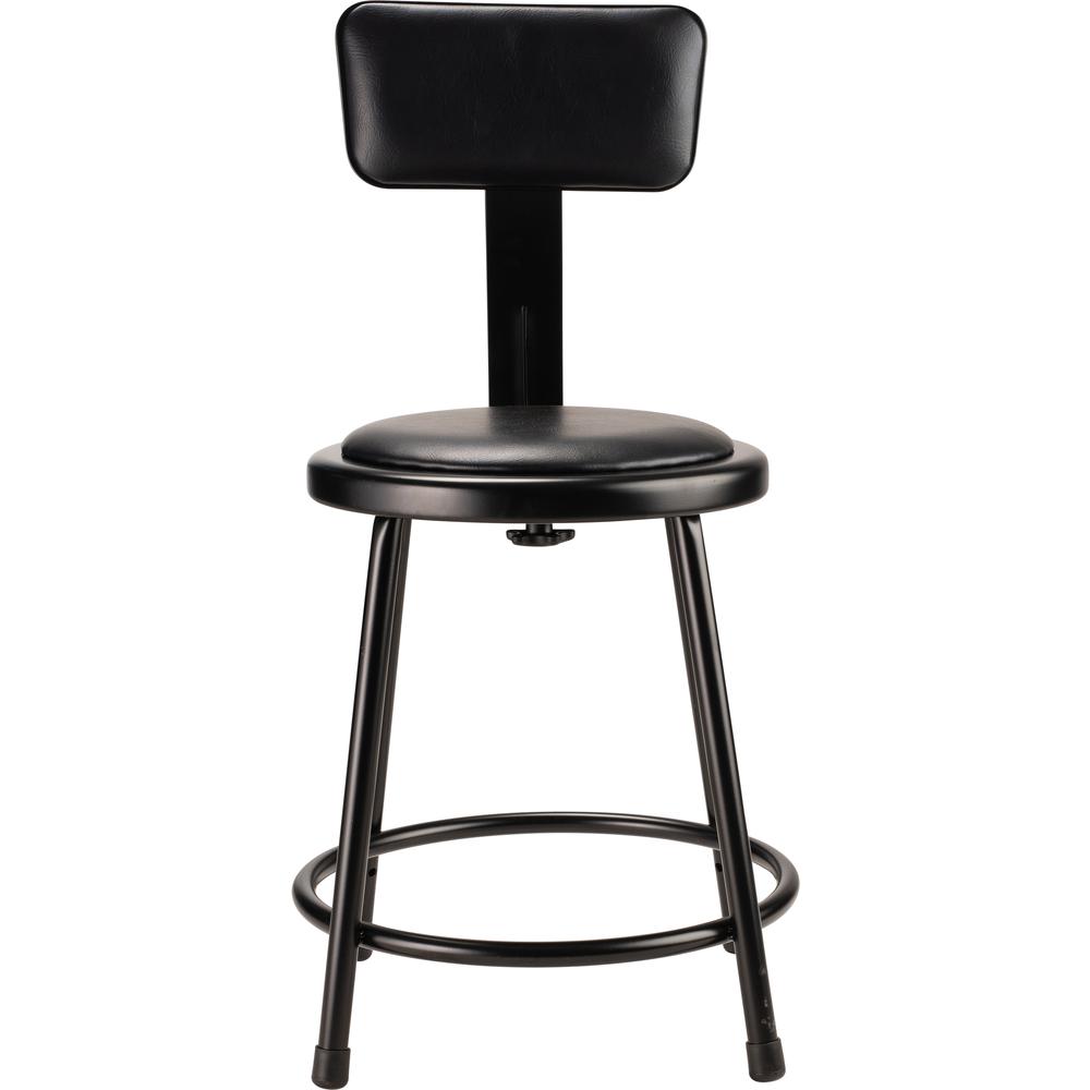 (5 Pack) NPS® 18"Heavy Duty Vinyl Padded Steel Stool With Backrest, Black. Picture 3