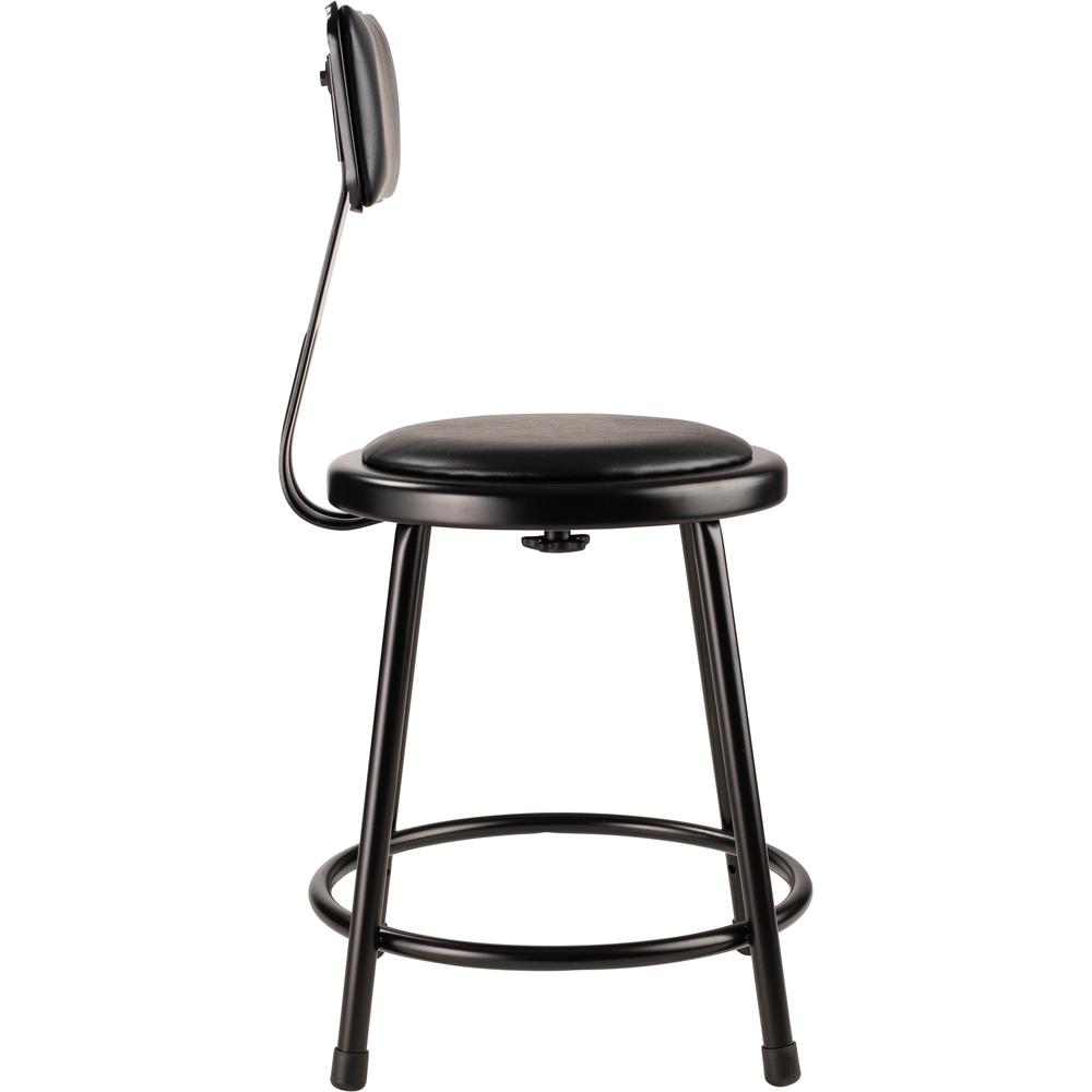 (5 Pack) NPS® 18"Heavy Duty Vinyl Padded Steel Stool With Backrest, Black. Picture 4