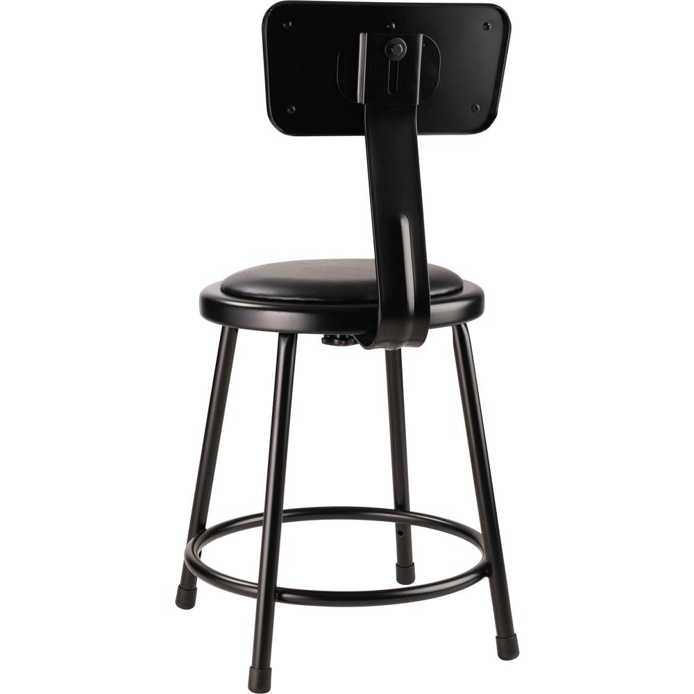 (5 Pack) NPS® 18"Heavy Duty Vinyl Padded Steel Stool With Backrest, Black. Picture 5