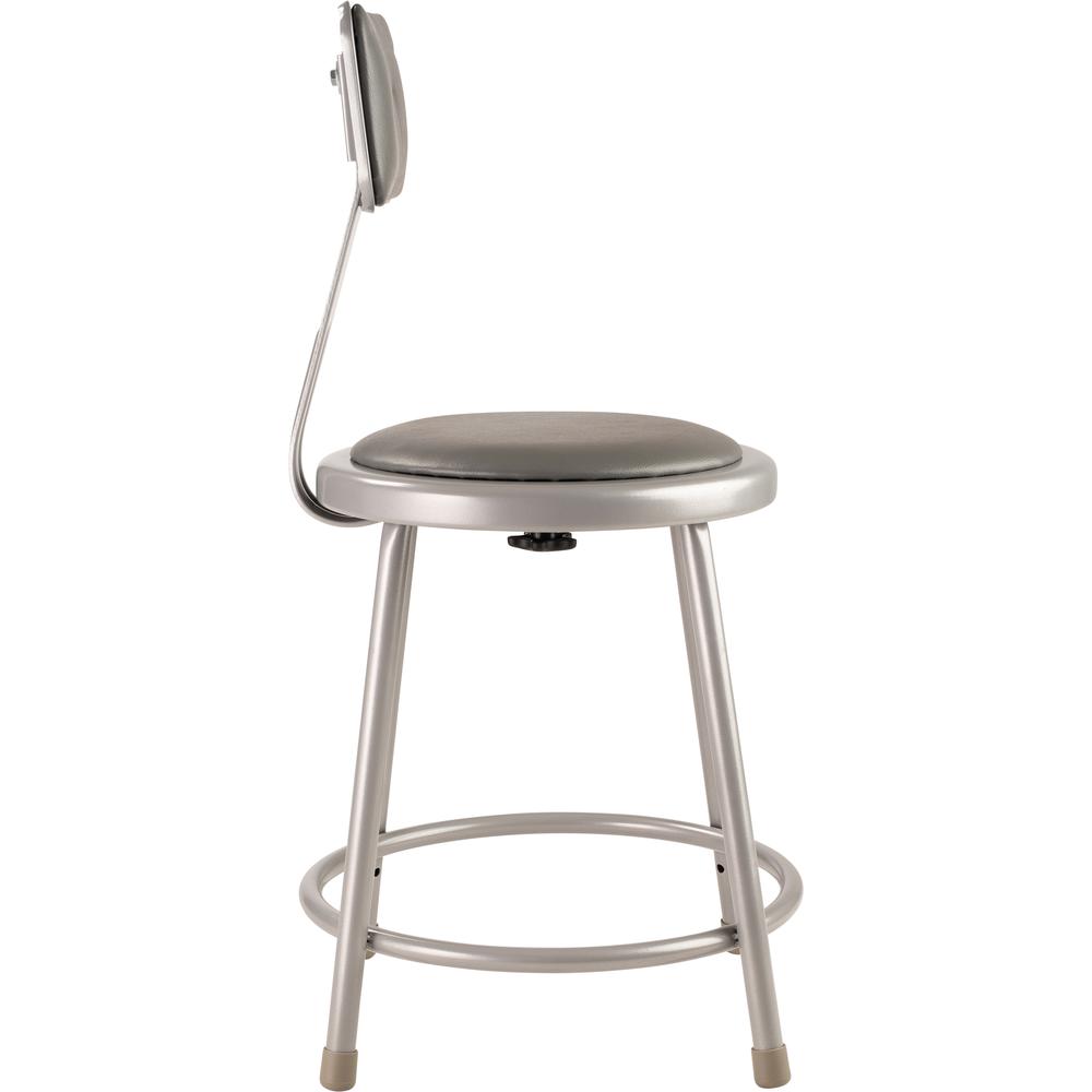 (5 Pack) NPS® 18"Heavy Duty Vinyl Padded Steel Stool With Backrest, Grey. Picture 4