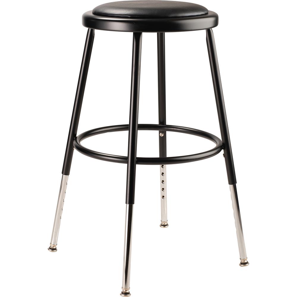 (5 Pack) NPS® 19"-27" Height Adjustable Heavy Duty Vinyl Padded Steel Stool, Black. Picture 2