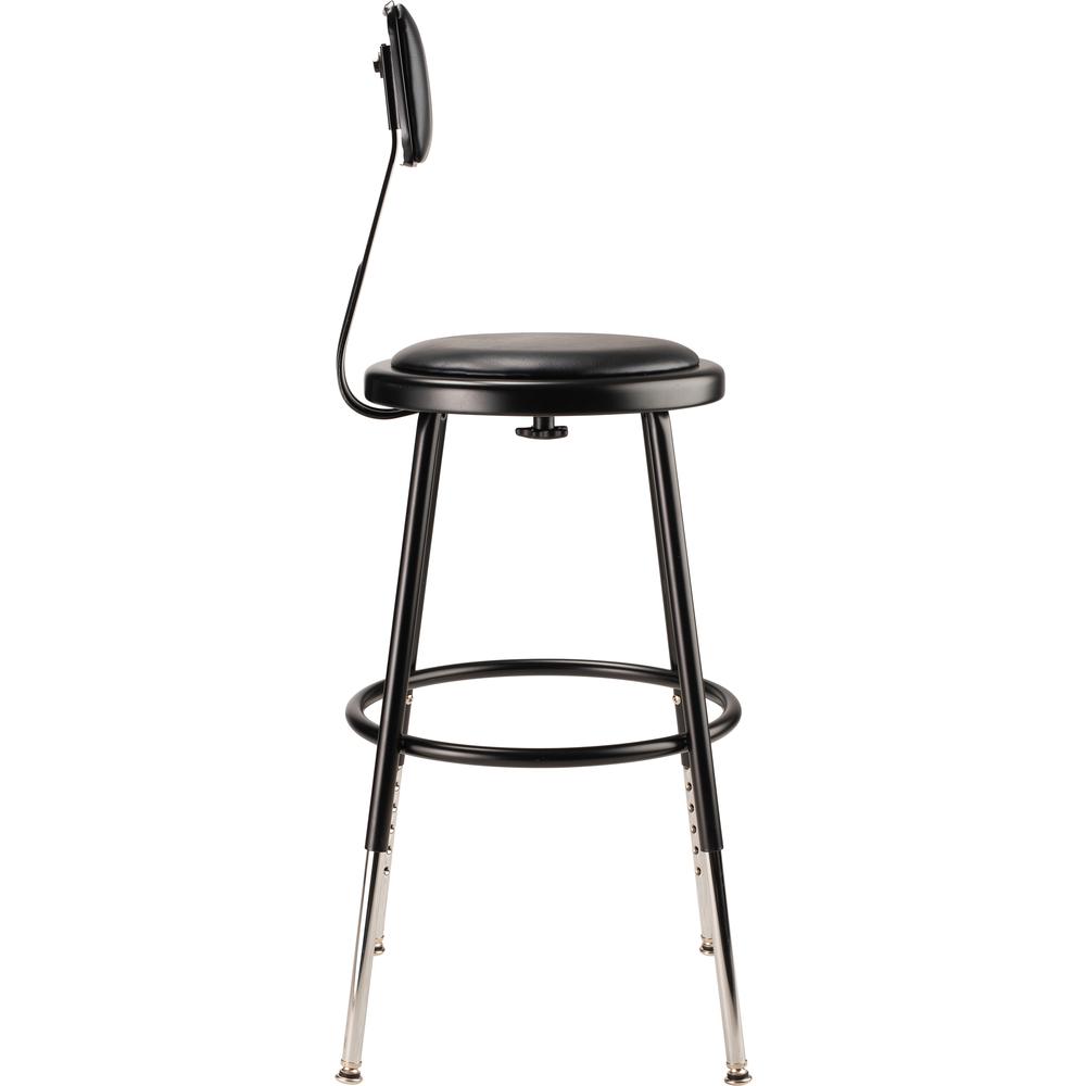 (5 Pack) NPS® 19"-27" Height Adjustable Heavy Duty Vinyl Padded Steel Stool With Backrest, Black. Picture 4