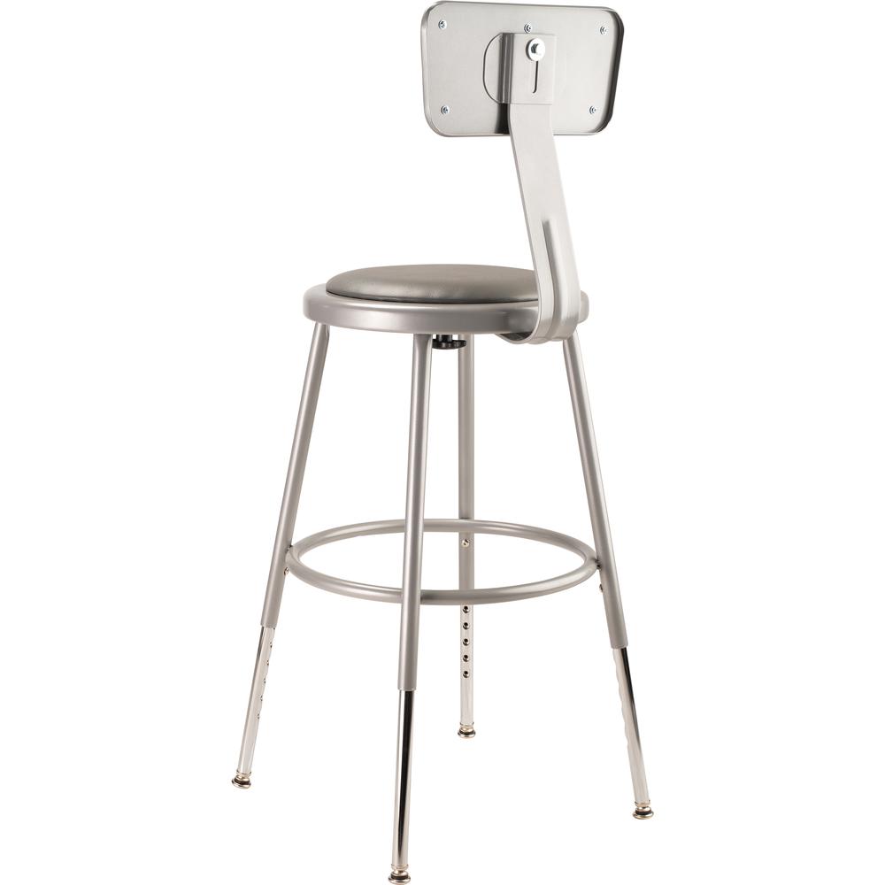 (5 Pack) NPS® 19"-27" Height Adjustable Heavy Duty Vinyl Padded Steel Stool With Backrest, Grey. Picture 5