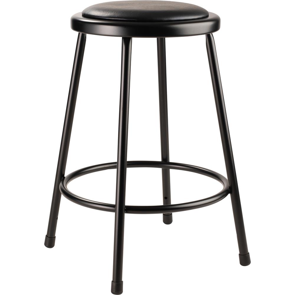 NPS® 24" Heavy Duty Vinyl Padded Steel Stool, Black. Picture 1