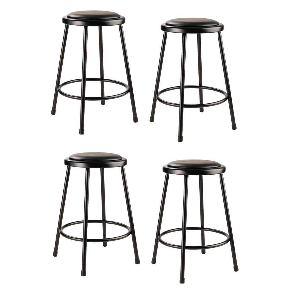NPS® 24" Heavy Duty Vinyl Padded Steel Stool, Black. Picture 4