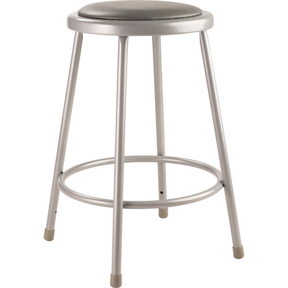 (4 Pack) NPS® 24"Heavy Duty Vinyl Padded Steel Stool, Grey. Picture 2