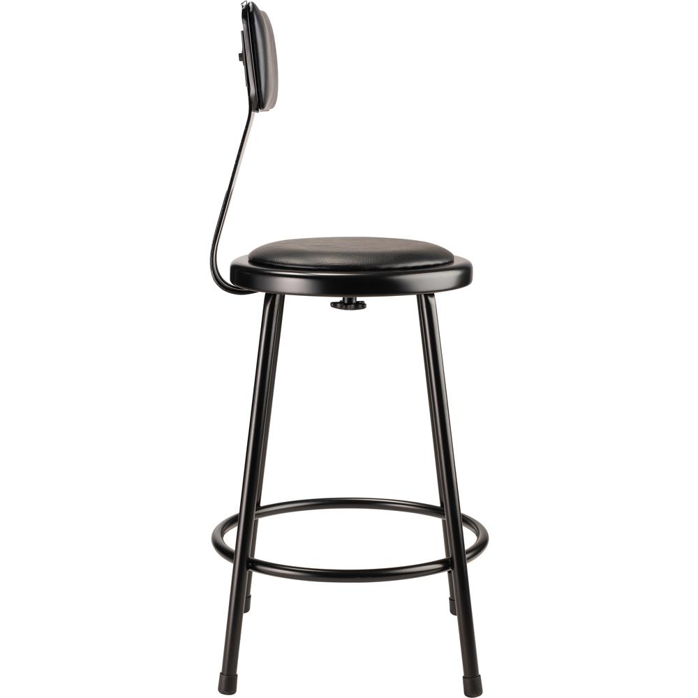 (4 Pack) NPS® 24"Heavy Duty Vinyl Padded Steel Stool With Backrest, Black. Picture 4