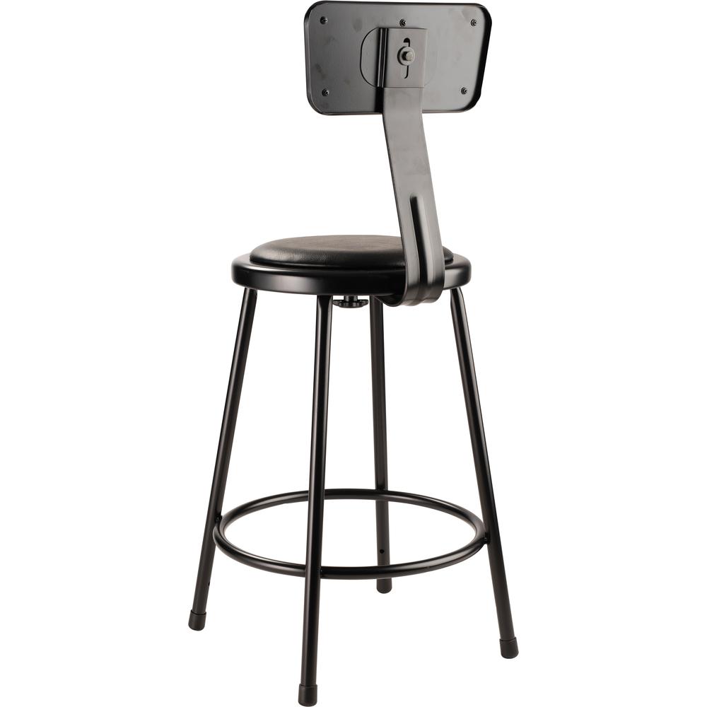 (4 Pack) NPS® 24"Heavy Duty Vinyl Padded Steel Stool With Backrest, Black. Picture 5