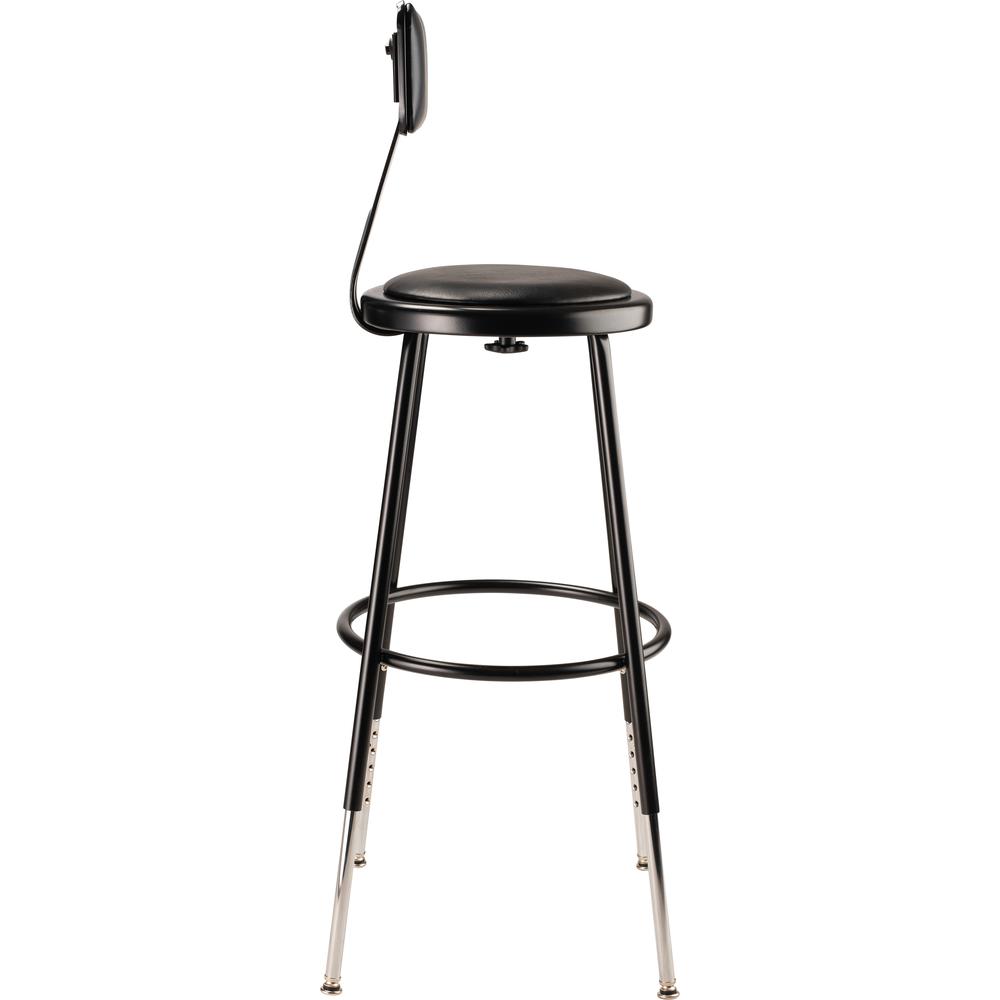 (4 Pack) NPS® 25"-33" Height Adjustable Heavy Duty Vinyl Padded Steel Stool With Backrest, Black. Picture 4