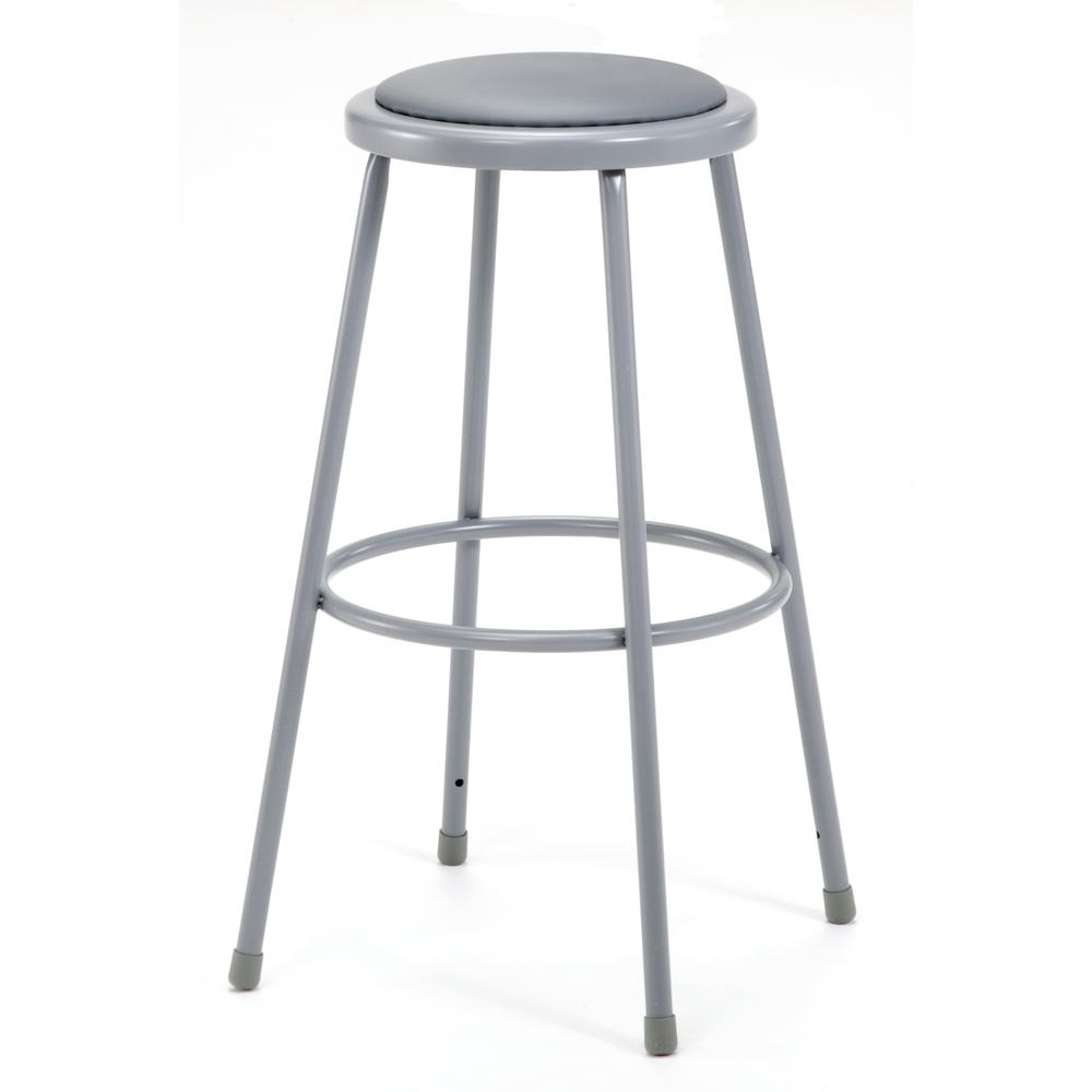 NPS® 30"Heavy Duty Vinyl Padded Steel Stool, Grey. Picture 5