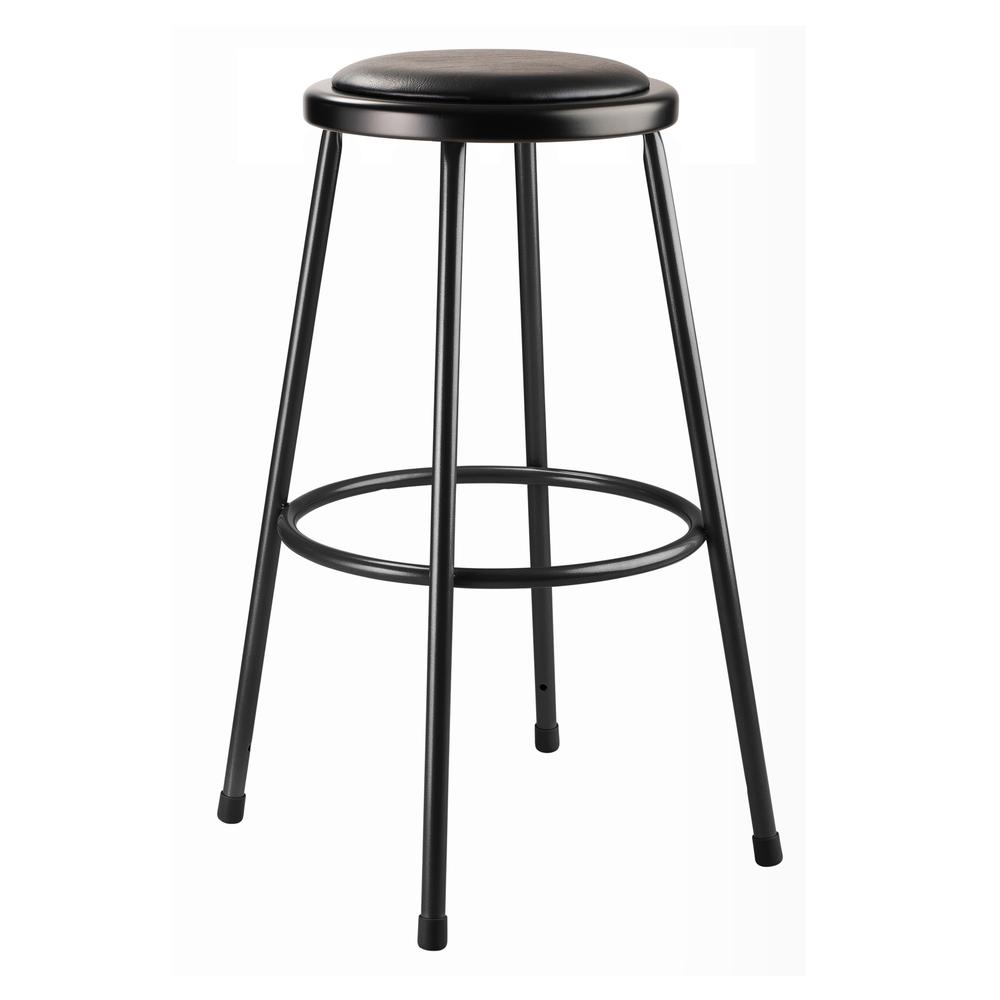NPS® 30" Heavy Duty Vinyl Padded Steel Stool, Black. Picture 1