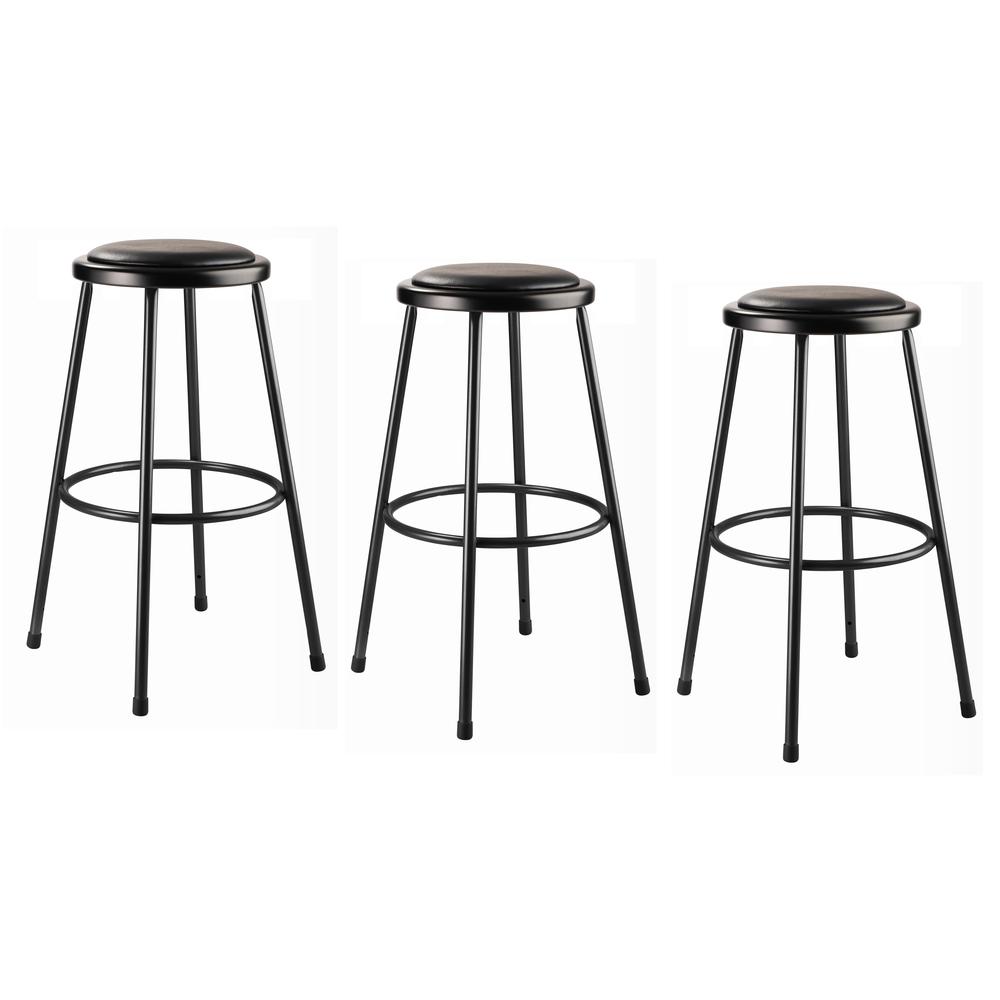 NPS® 30" Heavy Duty Vinyl Padded Steel Stool, Black. Picture 3
