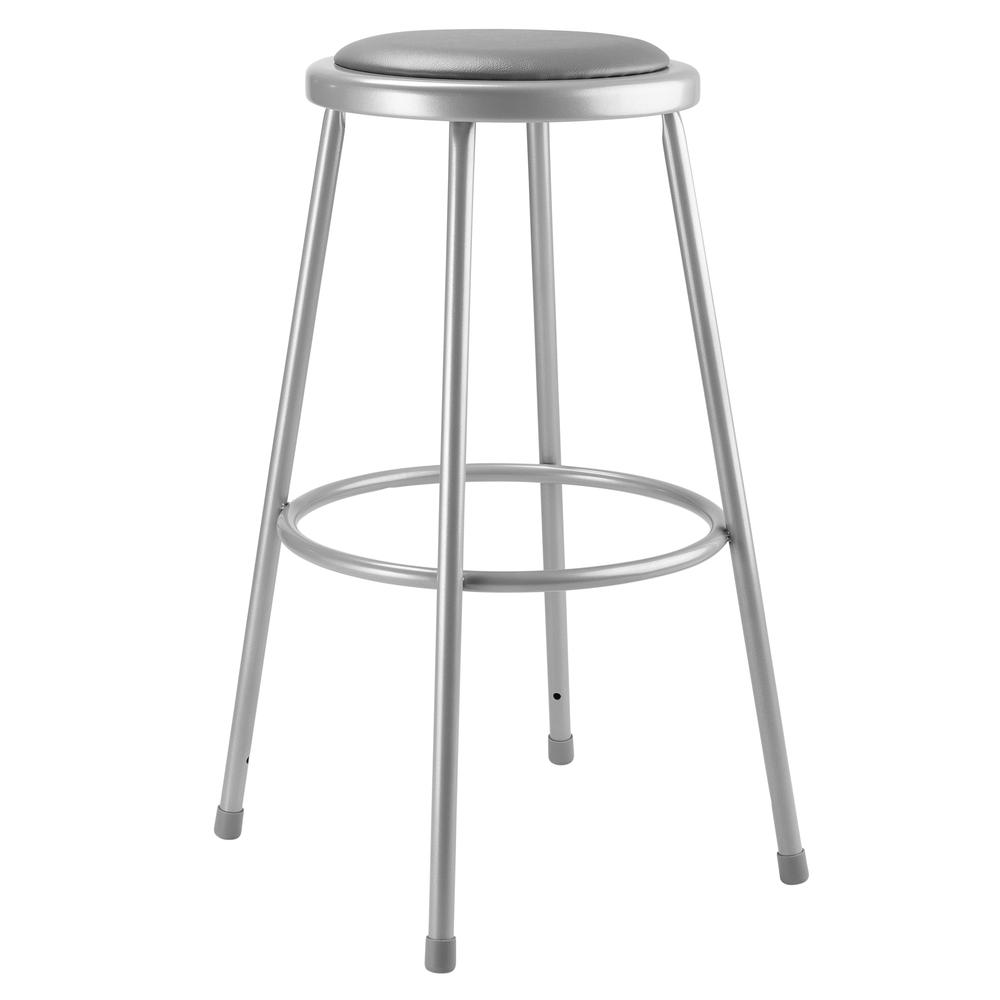 (3 Pack) NPS® 30"Heavy Duty Vinyl Padded Steel Stool, Grey. Picture 2