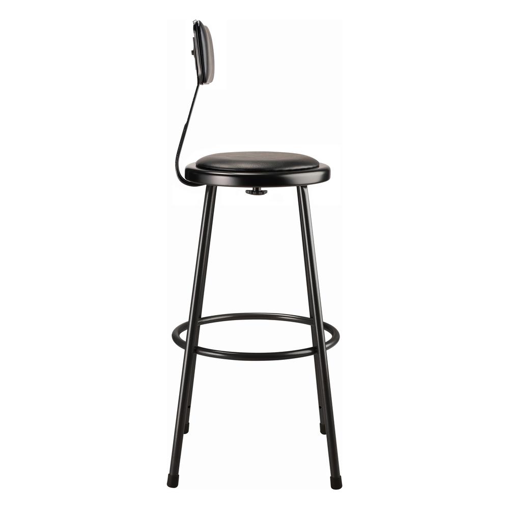 (3 Pack) NPS® 30" Heavy Duty Vinyl Padded Steel Stool With Backrest, Black. Picture 4