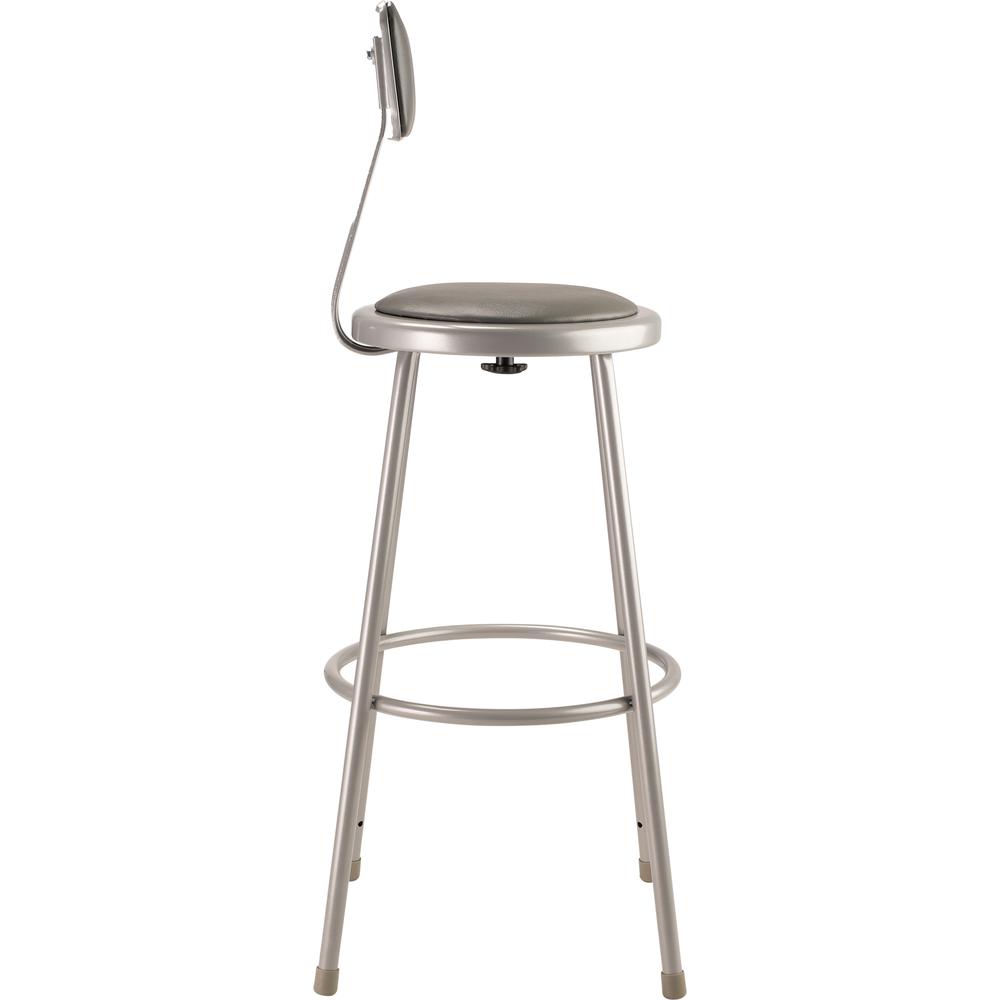 (3 Pack) NPS® 30"Heavy Duty Vinyl Padded Steel Stool With Backrest, Grey. Picture 4