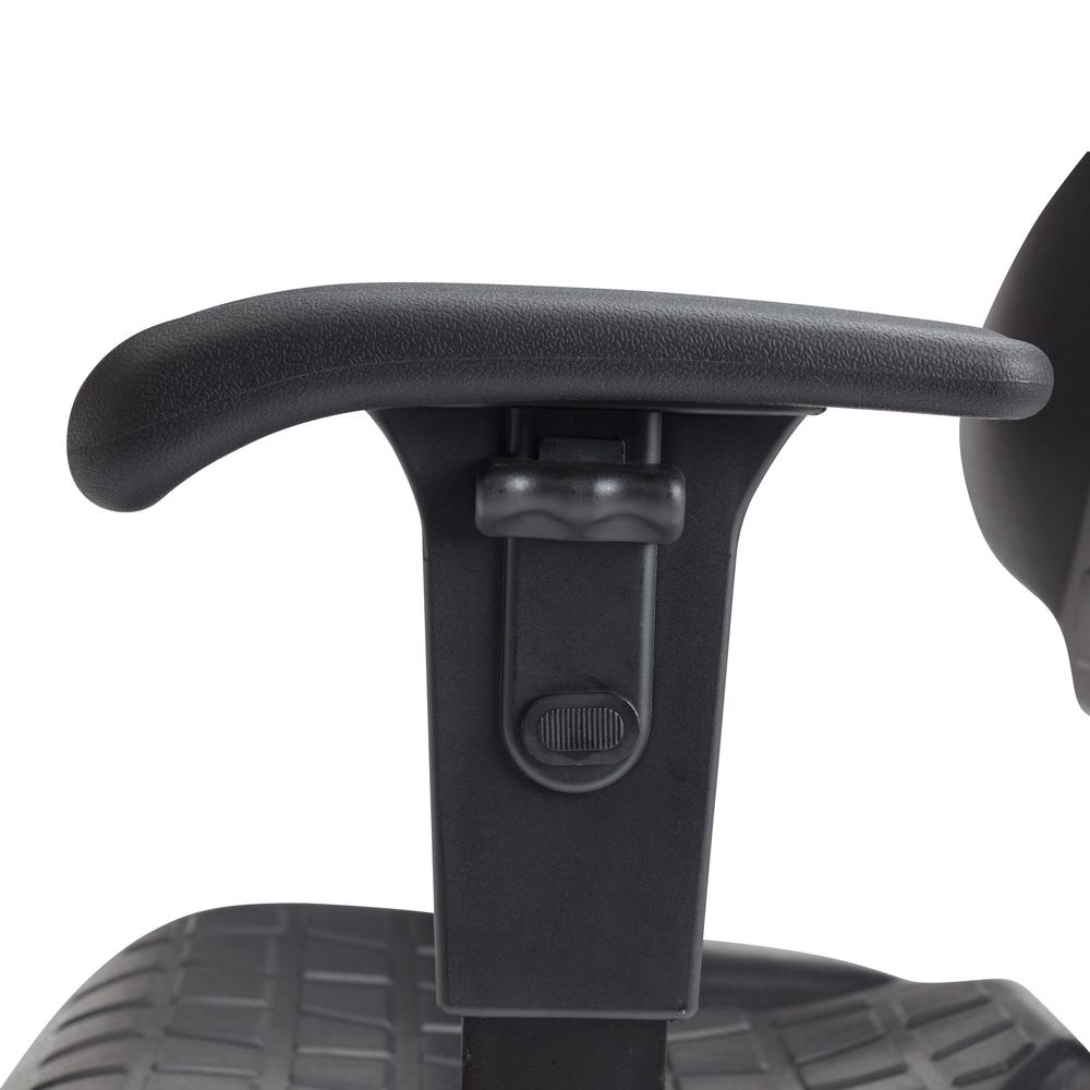 NPS® Polyurethane Task Chair with Arms, 16"-21" Height, Black. Picture 2