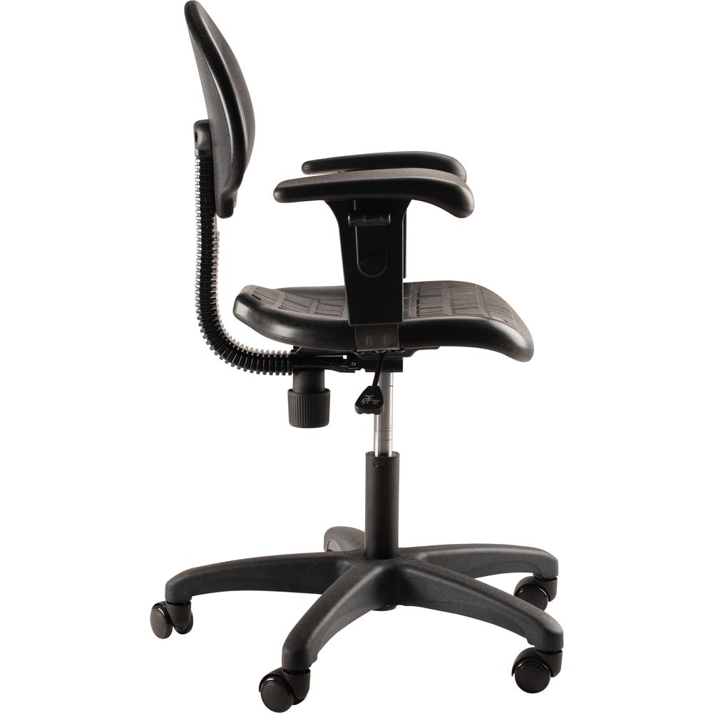 NPS® Polyurethane Task Chair with Arms, 16"-21" Height, Black. Picture 4