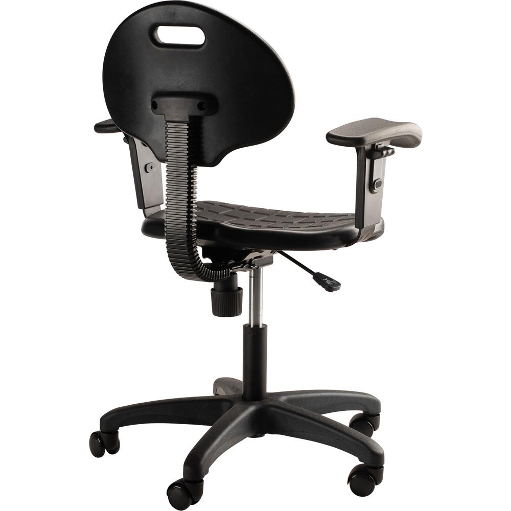 NPS® Polyurethane Task Chair with Arms, 16"-21" Height, Black. Picture 5