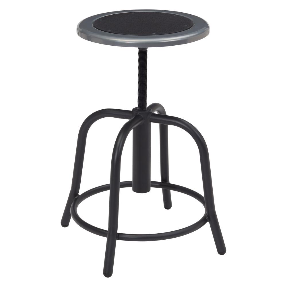 NPS® 18” - 24” Height Adjustable Swivel Stool, Black Seat and Black Frame. Picture 2
