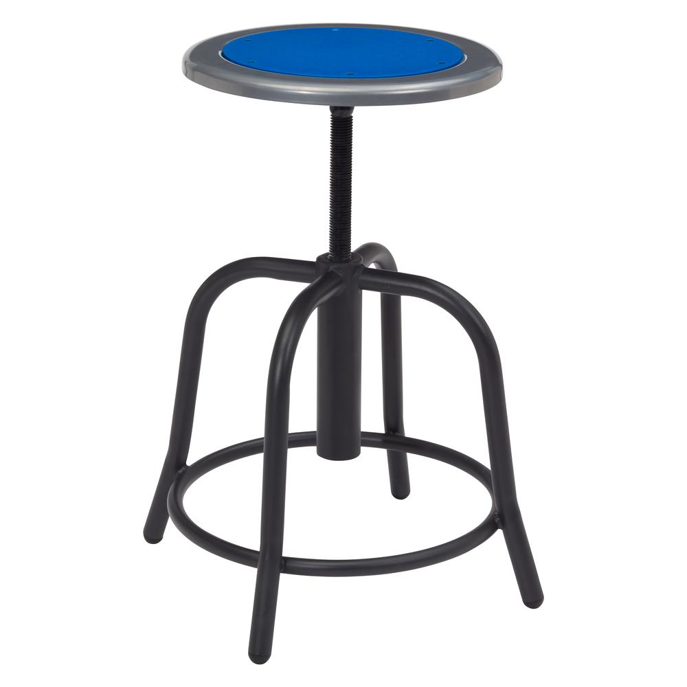 NPS® 18” - 24” Height Adjustable Swivel Stool, Persian Blue Seat and Black Frame. Picture 5