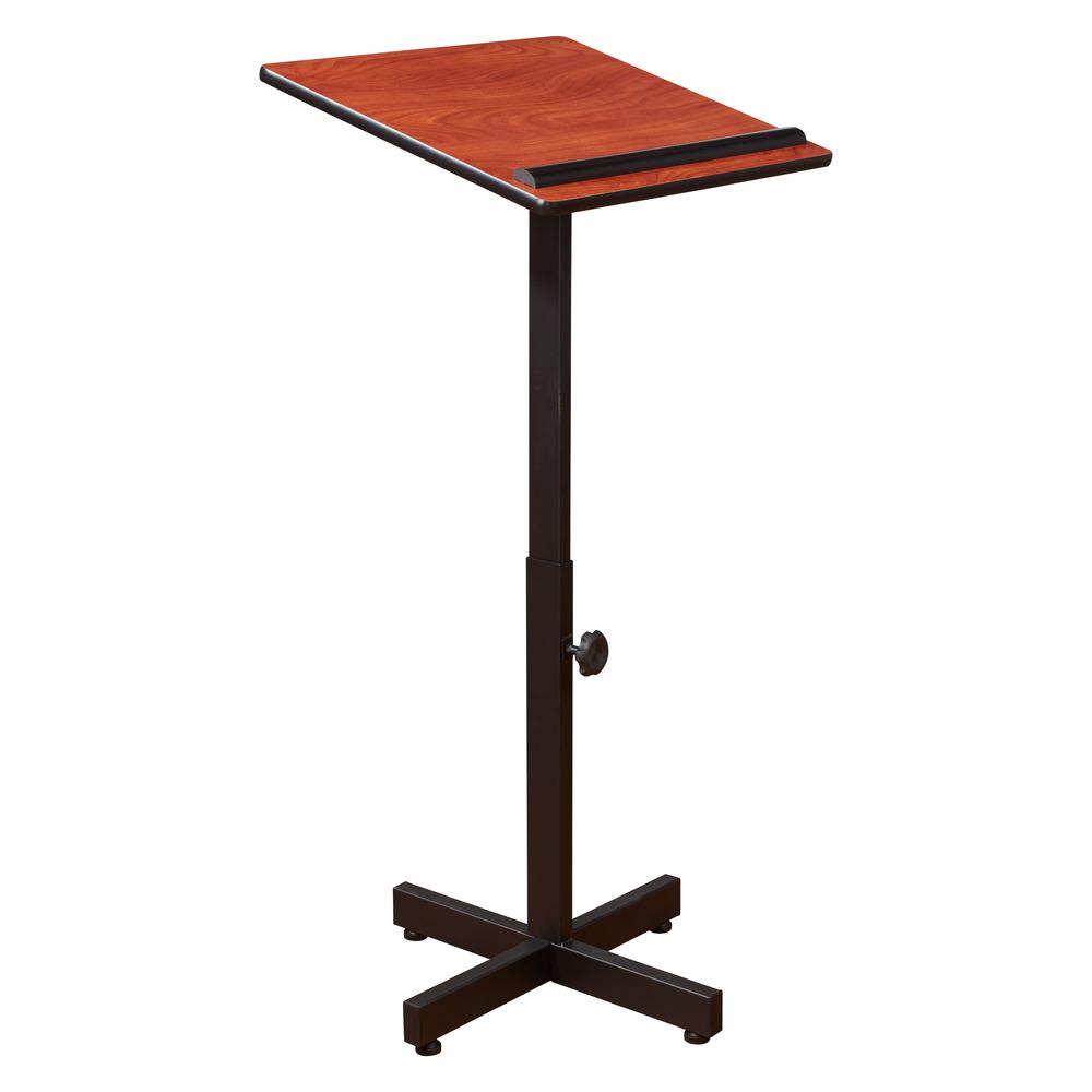 Oklahoma Sound® Portable Presentation Lectern Stand, Cherry. Picture 1