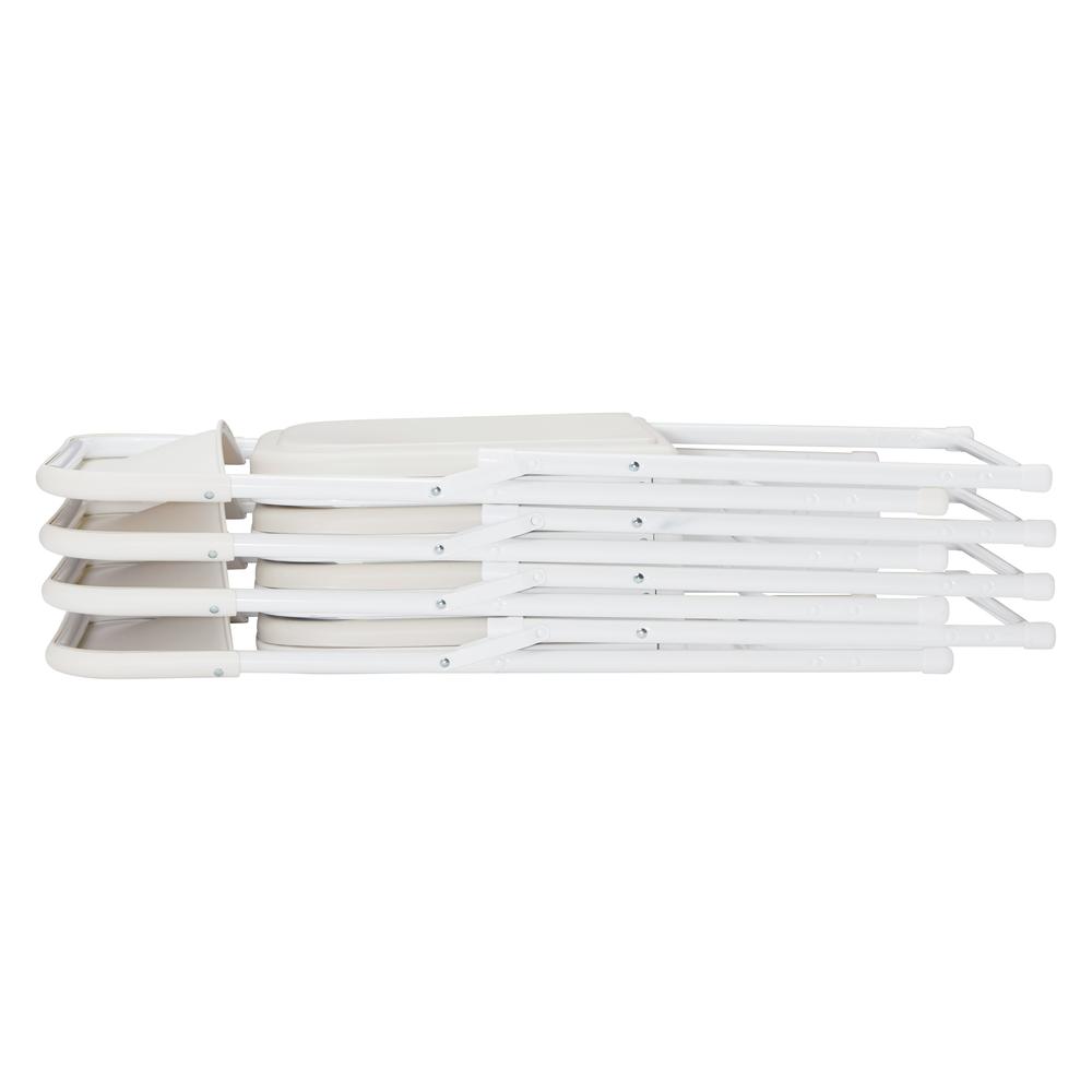 NPS® 800 Series Premium Lightweight Plastic Folding Chair, Bright White (Pack of 4). Picture 1
